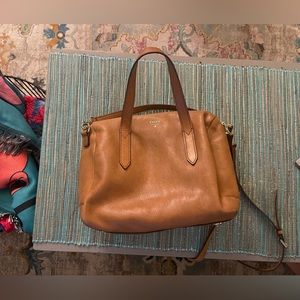 Tan Fossil Sydney Satchel Crossbody Purse